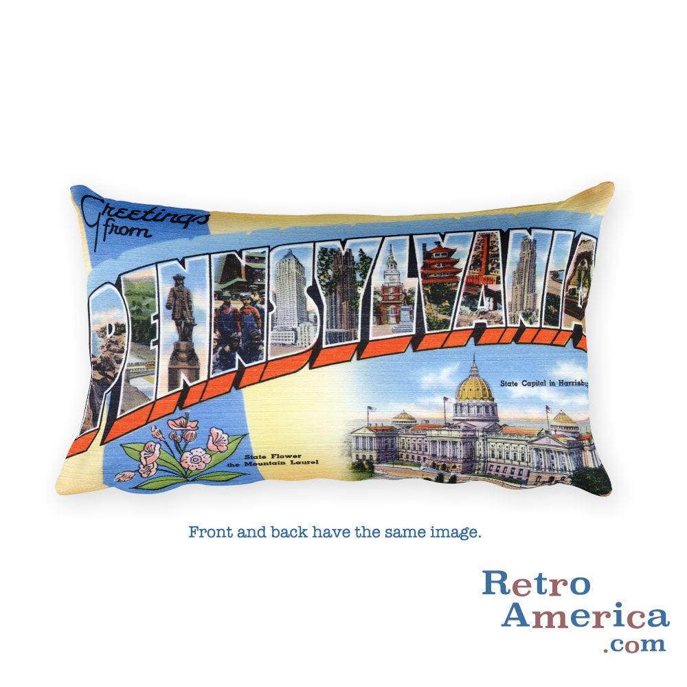 Greetings from Pennsylvania Throw Pillow 1