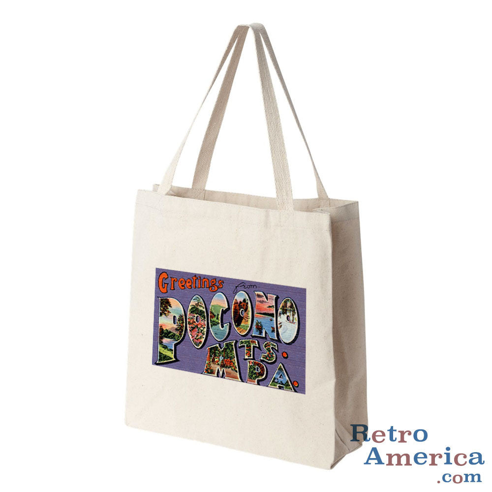 Greetings from Pocono Mountains Pennsylvania PA Postcard Tote Bag