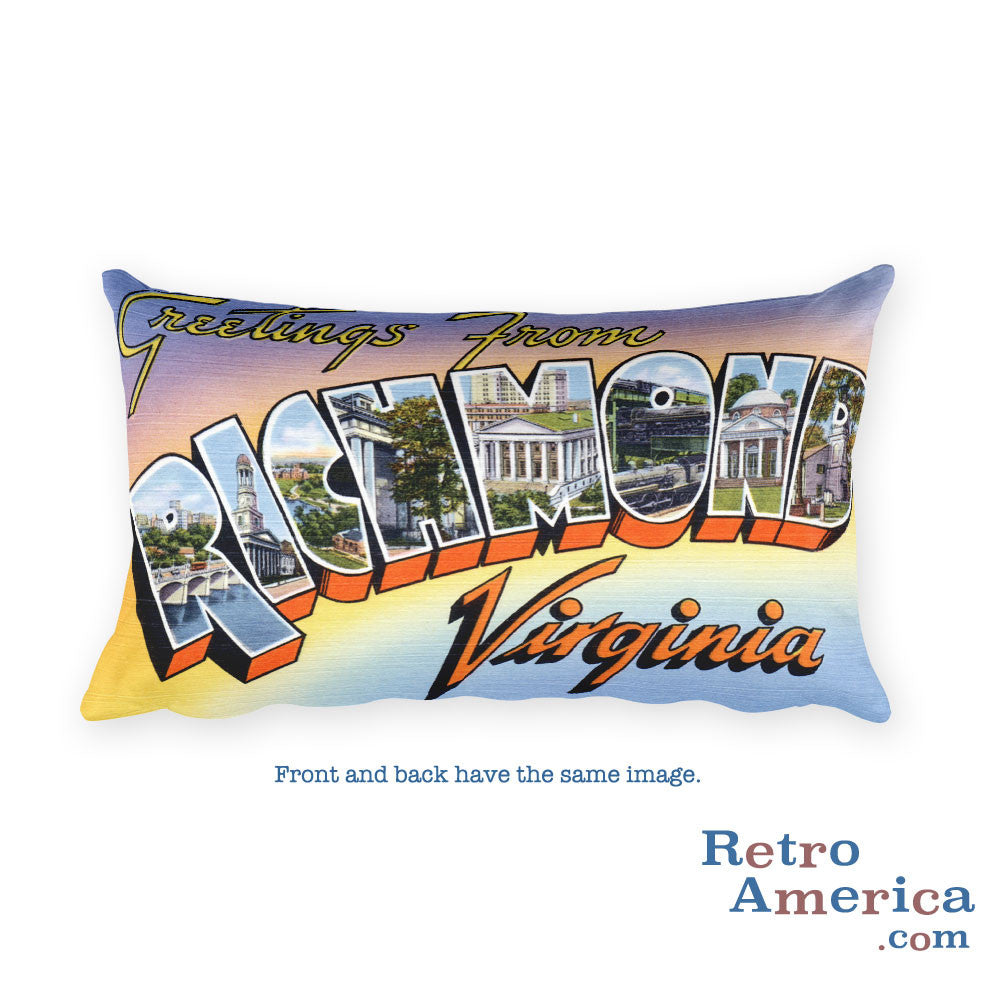 Greetings from Richmond Virginia Throw Pillow