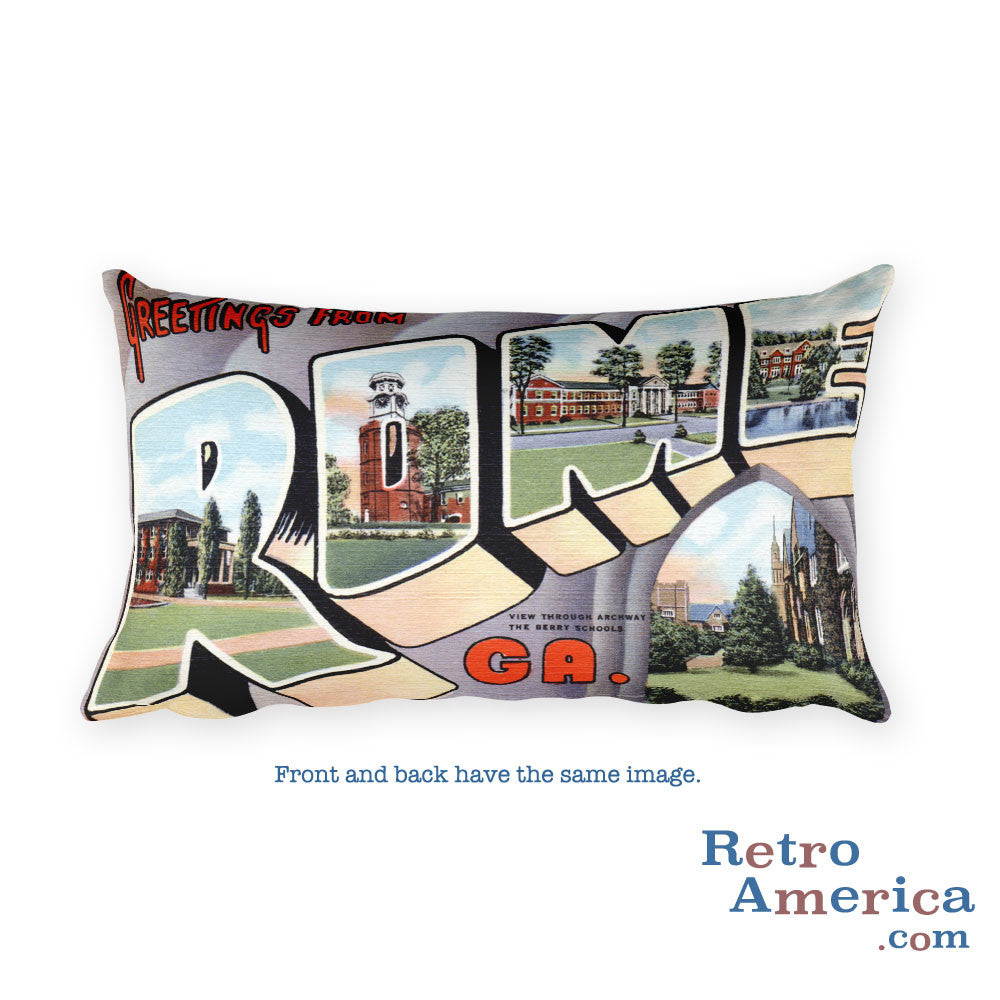 Greetings from Rome Georgia Throw Pillow