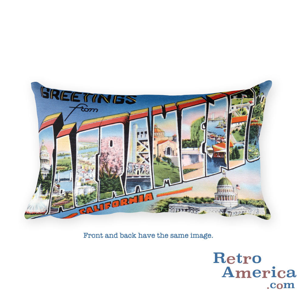 Greetings from Sacramento California Throw Pillow 2