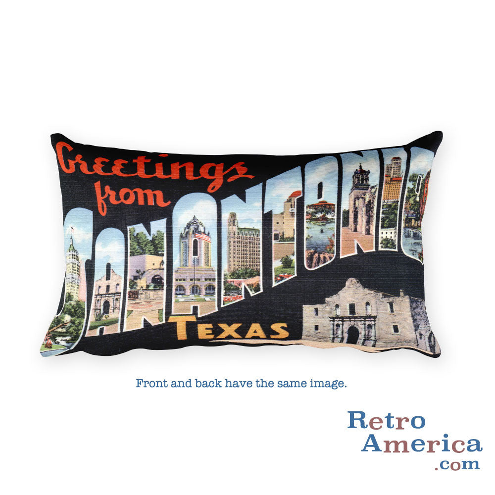 Greetings from San Antonio Texas Throw Pillow