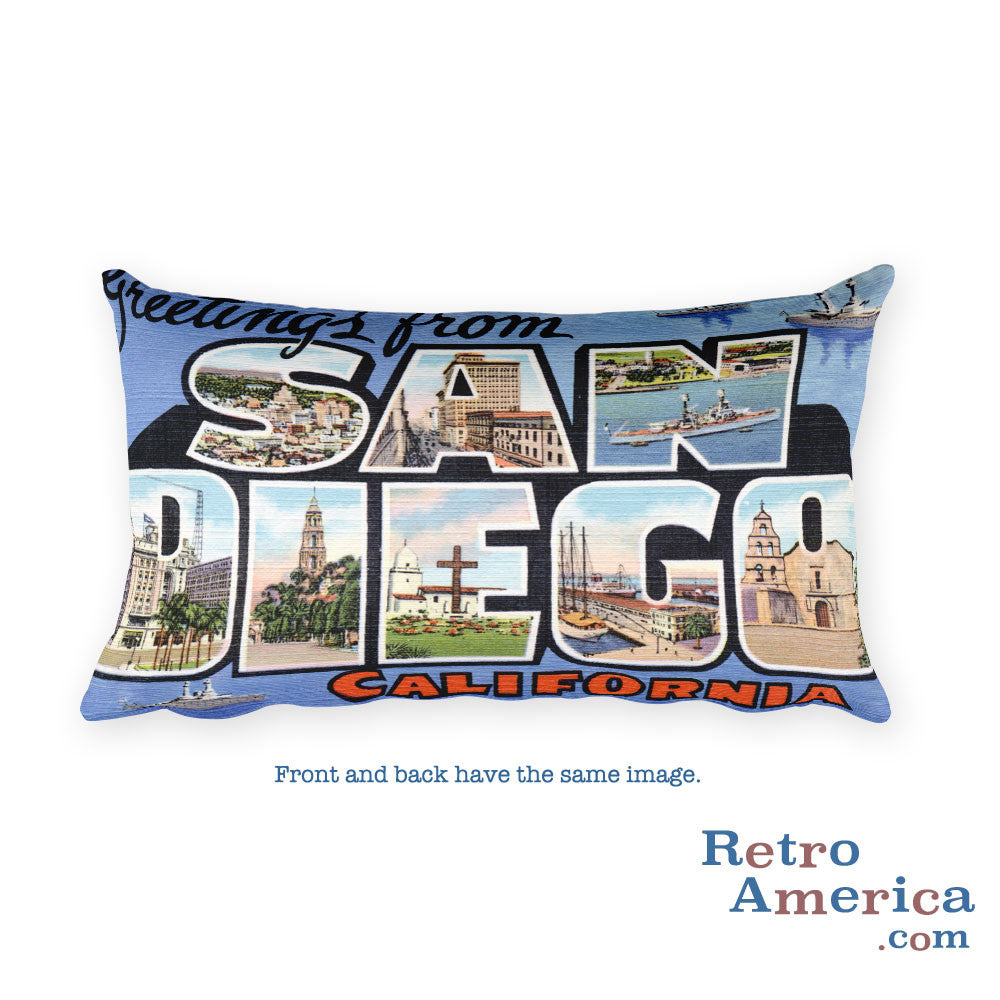 Greetings from San Diego California Throw Pillow 2