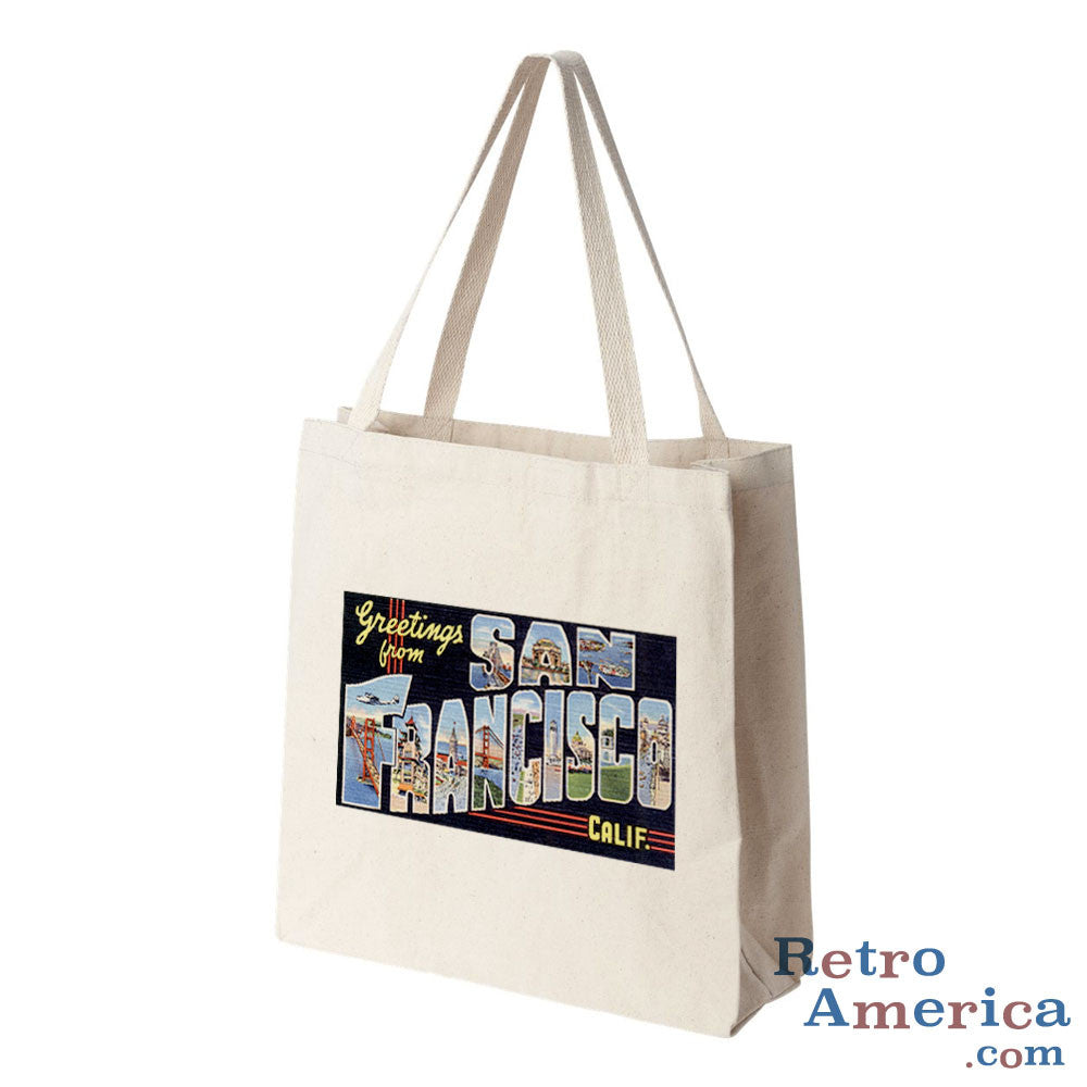 Greetings from San Francisco California CA 1 Postcard Tote Bag