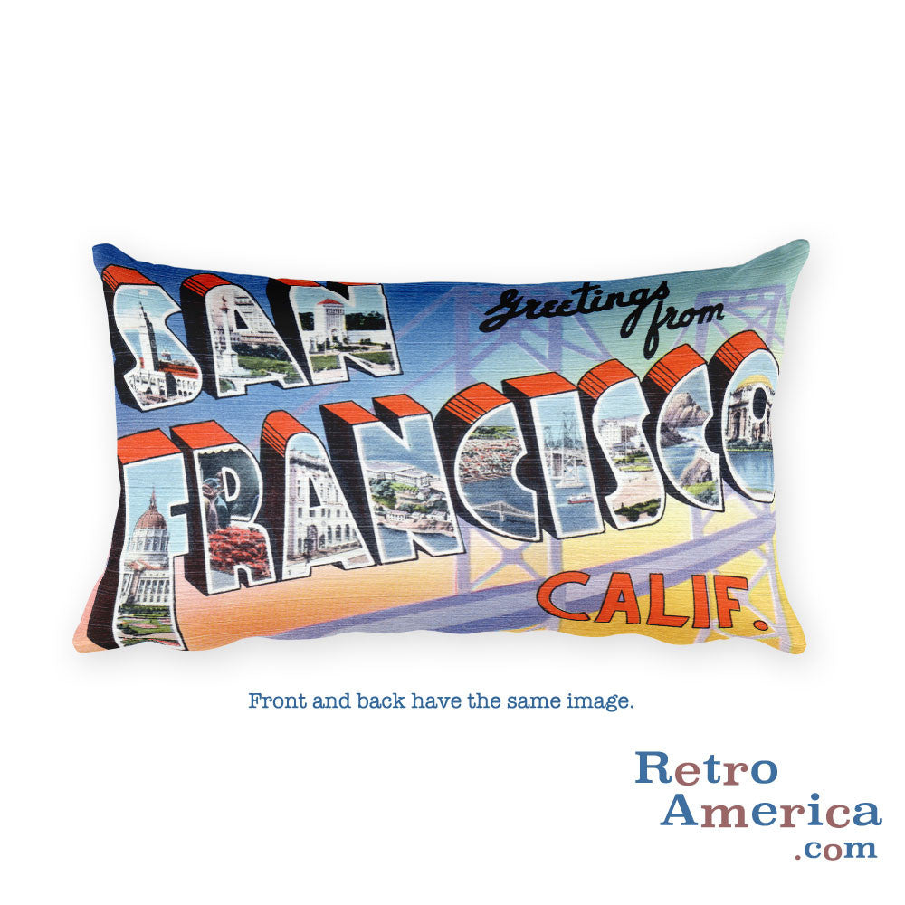 Greetings from San Francisco California Throw Pillow 2