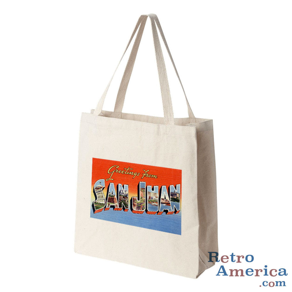 Greetings from San Juan Puerto Rico PR Postcard Tote Bag