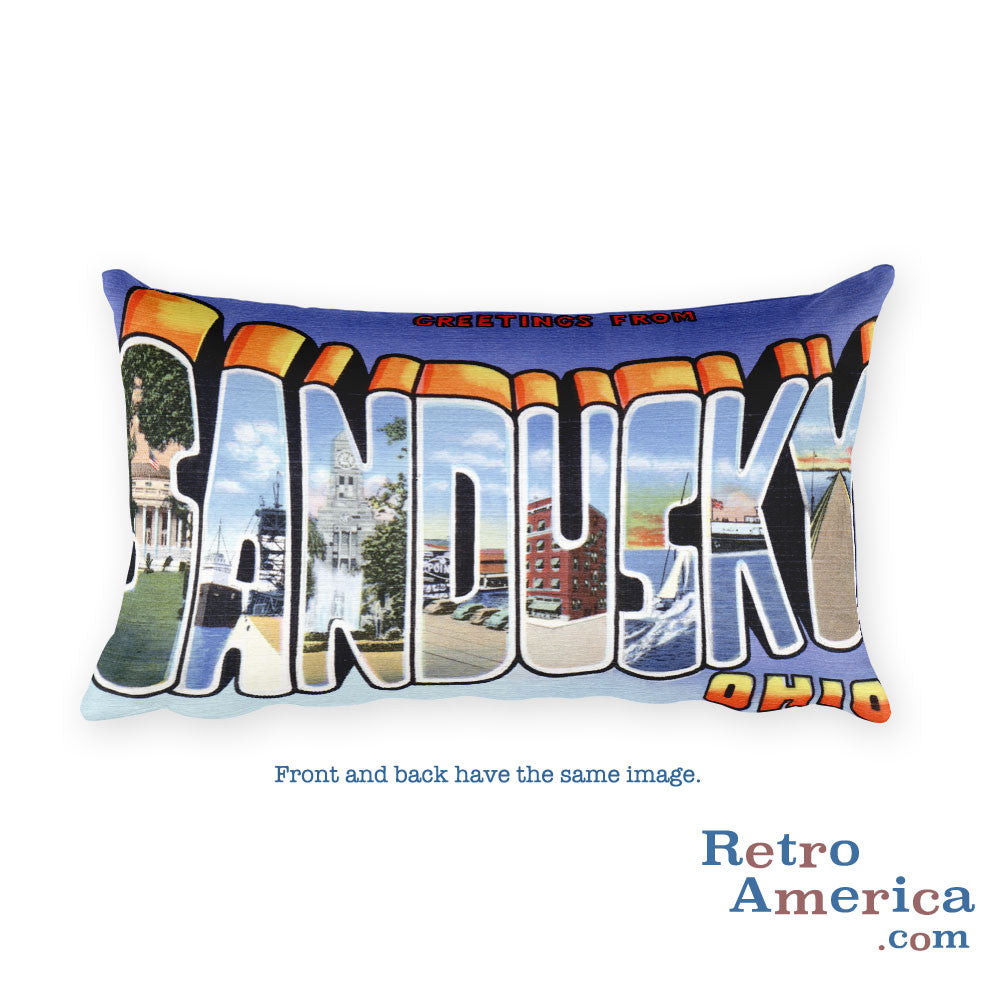 Greetings from Sandusky Ohio Throw Pillow