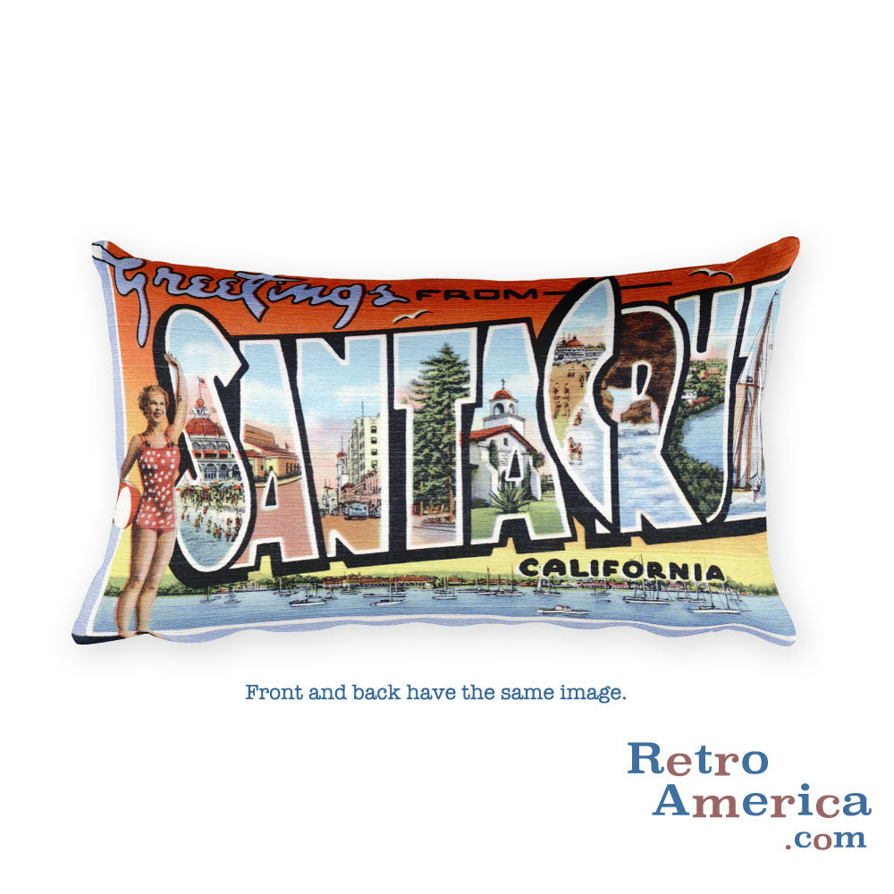 Greetings from Santa Cruz California Throw Pillow