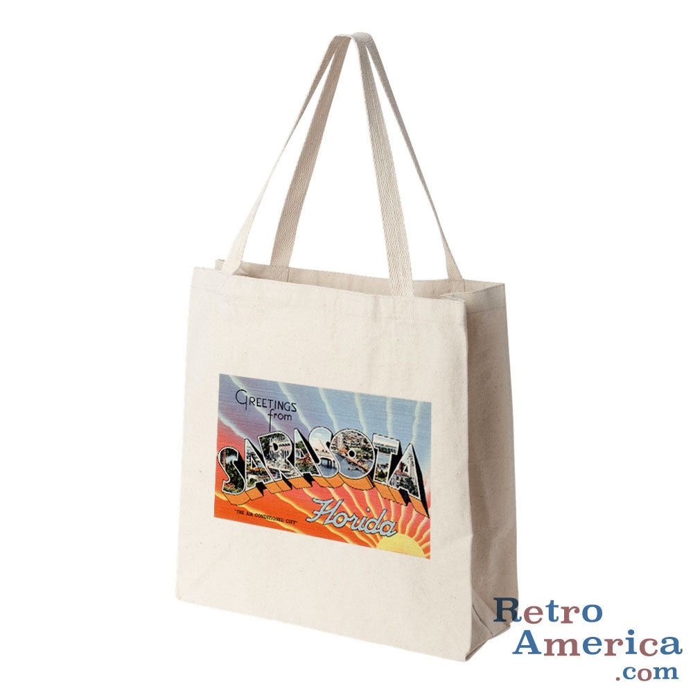 Greetings from Sarasota Florida FL Postcard Tote Bag