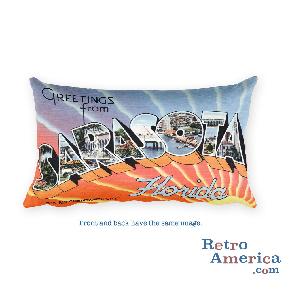 Greetings from Sarasota Florida Throw Pillow