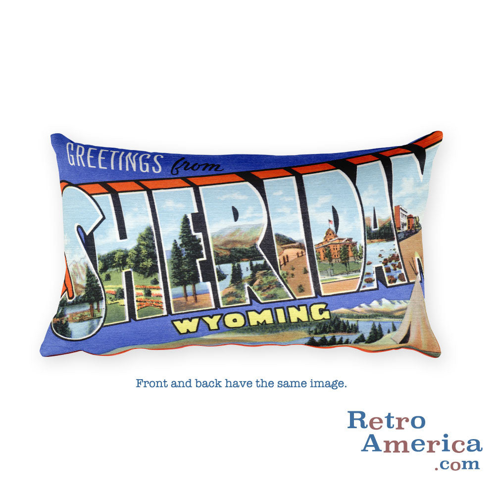 Greetings from Sheridan Wyoming Throw Pillow