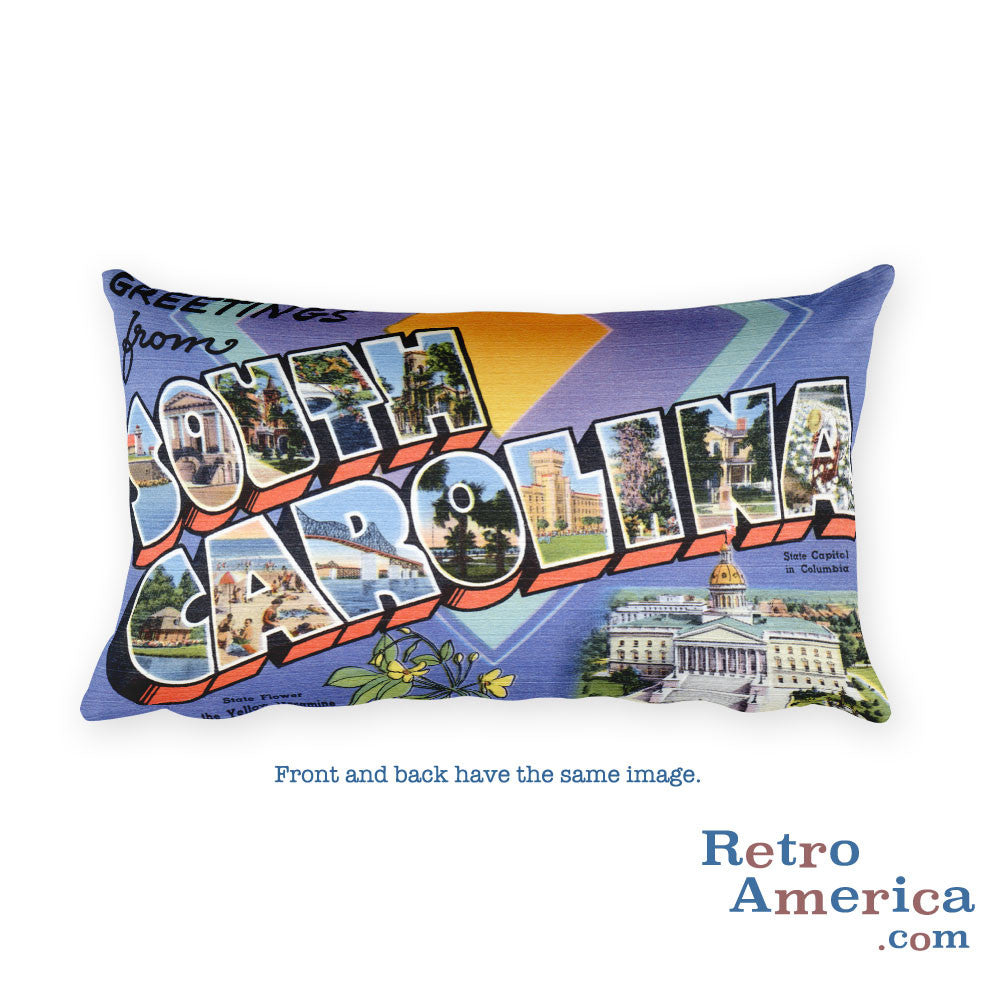Greetings from South Carolina Throw Pillow 1