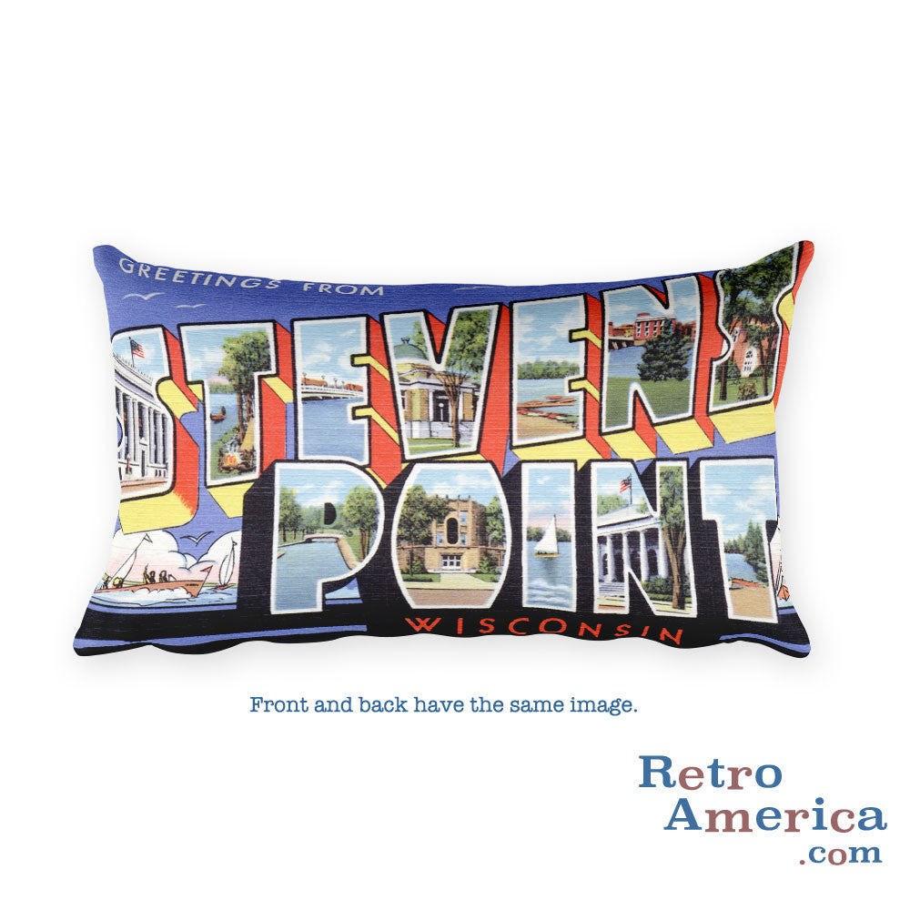 Greetings from Stevens Point Wisconsin Throw Pillow