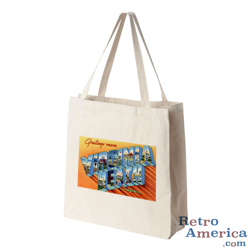 Greetings from Virginia Beach Virginia VA 1 Postcard Tote Bag