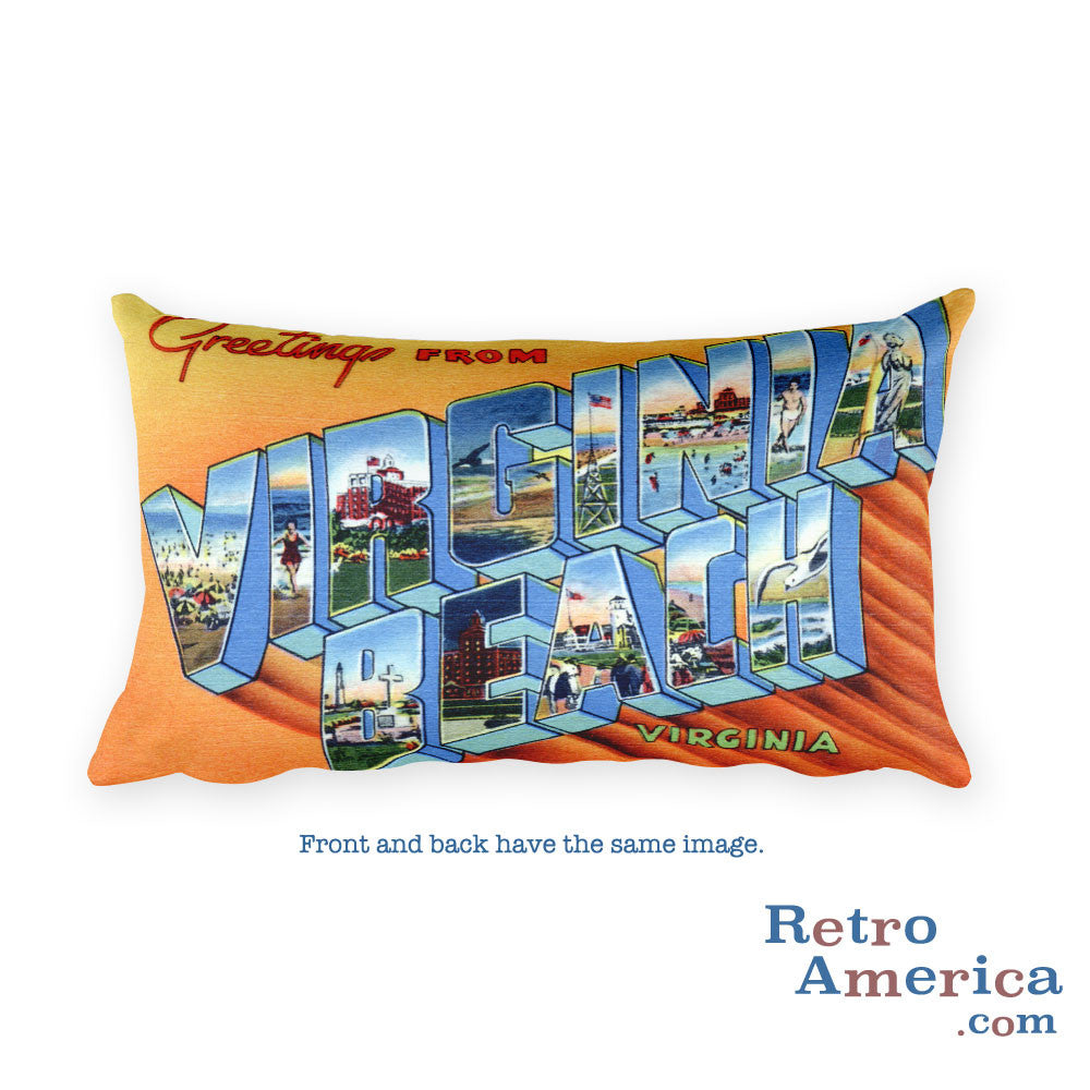 Greetings from Virginia Beach Virginia Throw Pillow 2