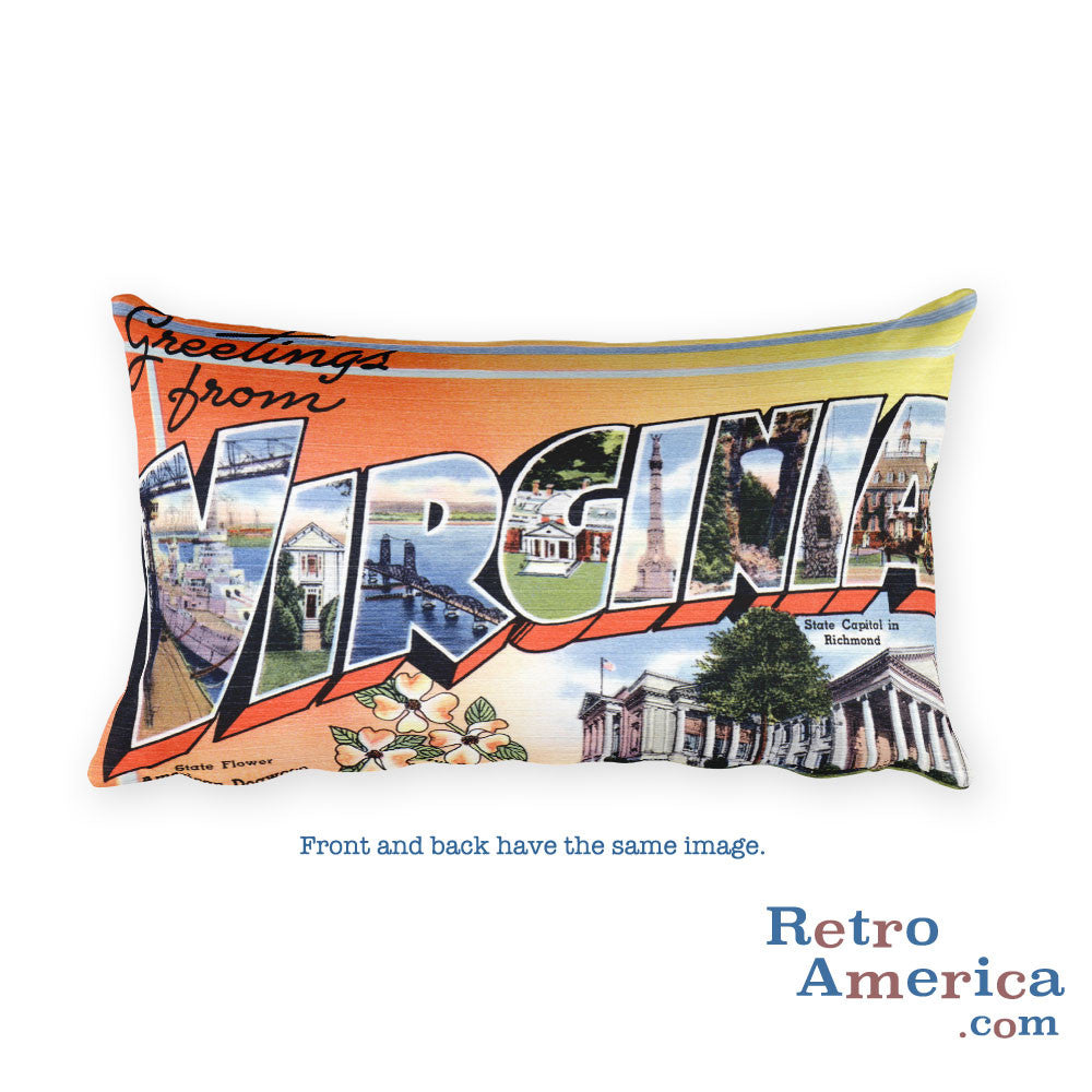 Greetings from Virginia Throw Pillow 1