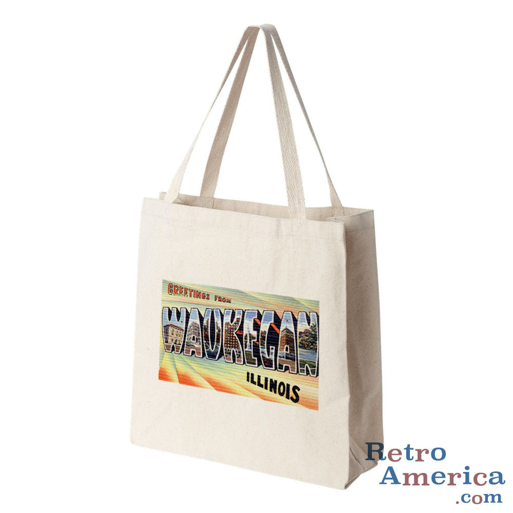 Greetings from Waukegan Illinois IL Postcard Tote Bag