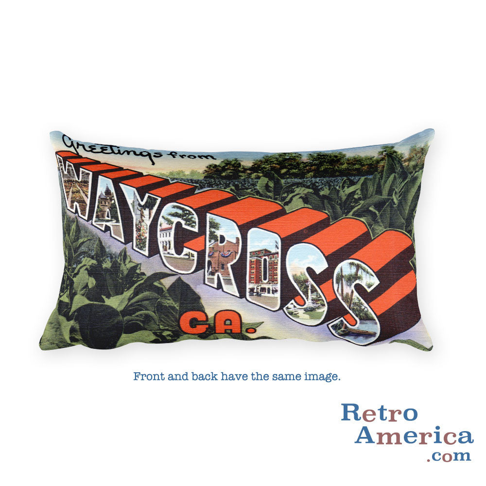 Greetings from Waycross Georgia Throw Pillow