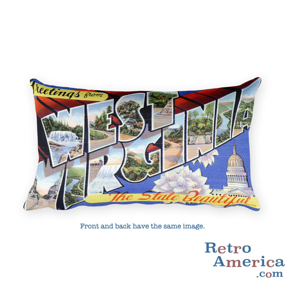 Greetings from West Virginia Throw Pillow 2