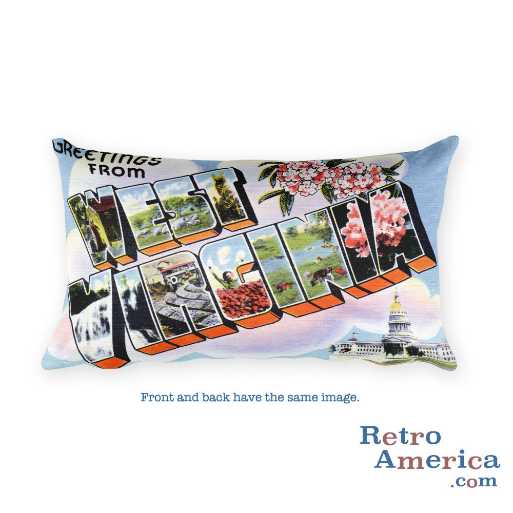 Greetings from West Virginia Throw Pillow 3