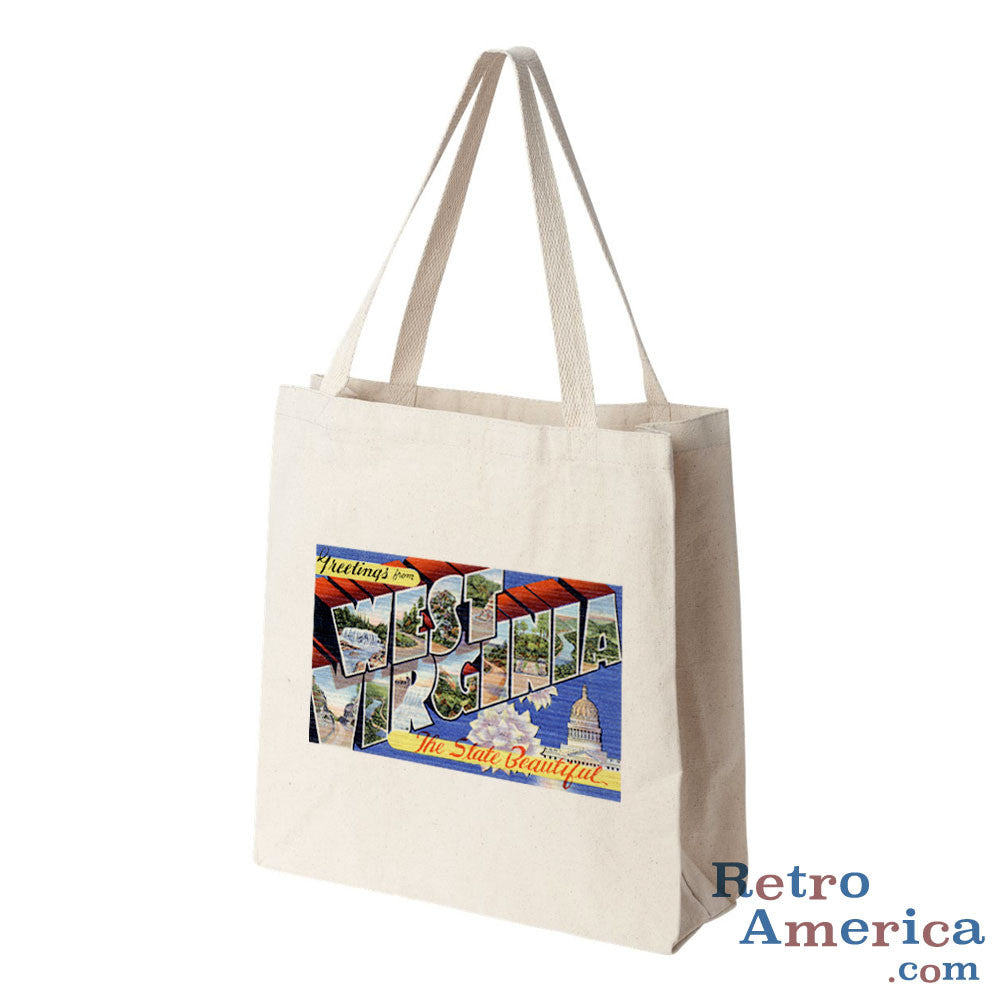 Greetings from West Virginia WV 2 Postcard Tote Bag