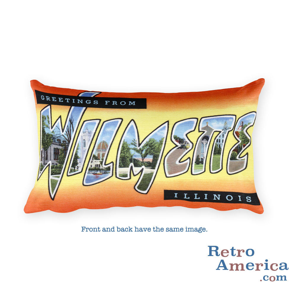 Greetings from Wilmette Illinois Throw Pillow