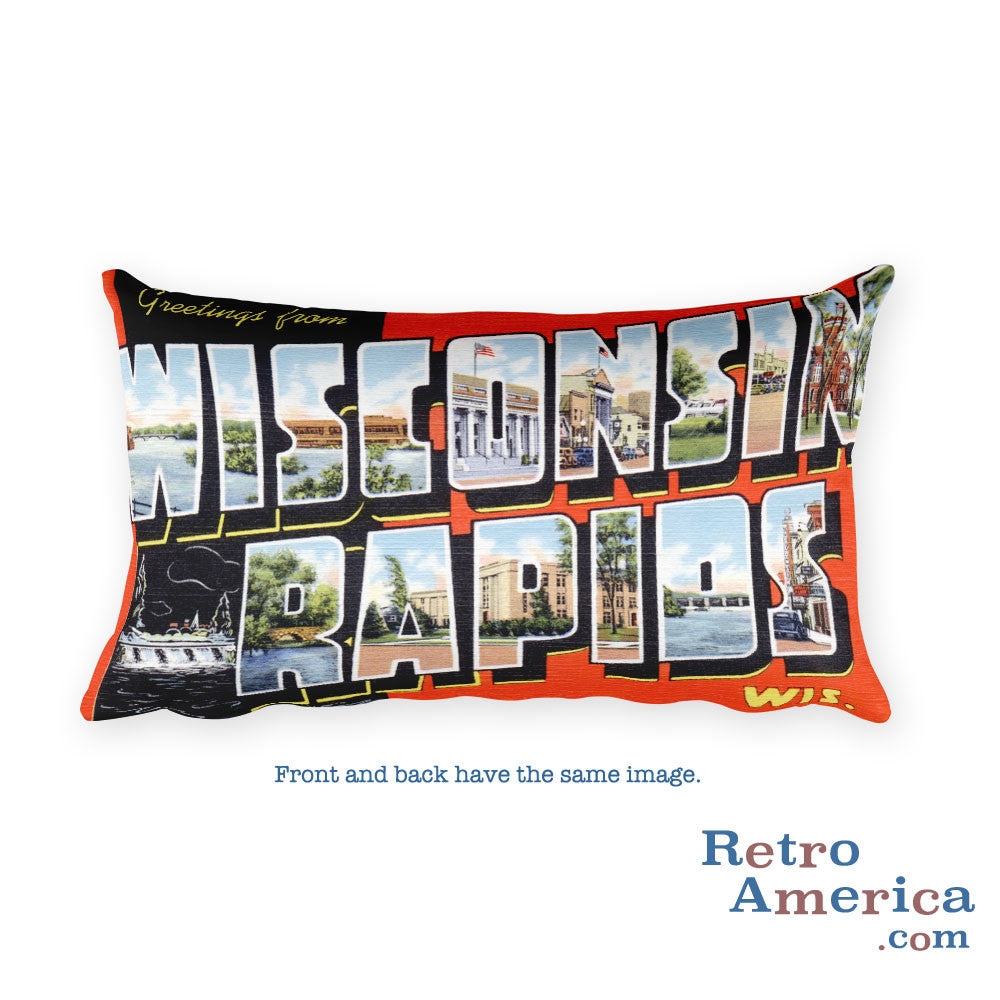 Greetings from Wisconsin Rapids Wisconsin Throw Pillow