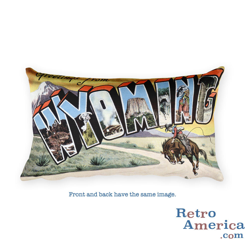 Greetings from Wyoming Throw Pillow 2