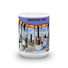 Greetings from Sandusky Ohio Unique Coffee Mug, Coffee Cup