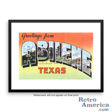 Greetings from Abilene Texas TX Postcard Framed Wall Art