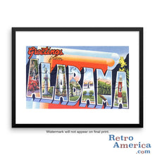 Greetings from Alabama AL 2 Postcard Framed Wall Art