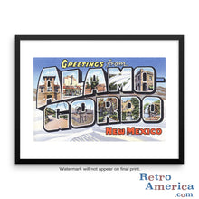Greetings from Alamogordo New Mexico NM Postcard Framed Wall Art