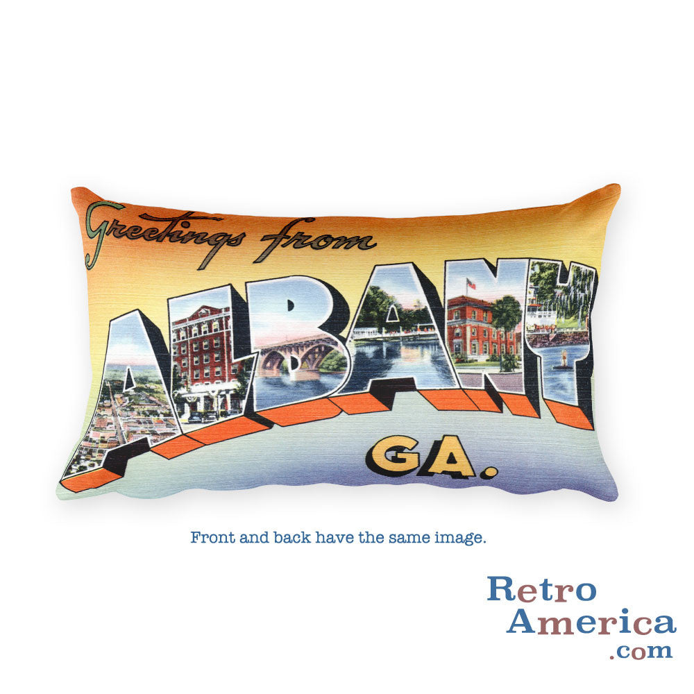 Greetings from Albany Georgia Throw Pillow