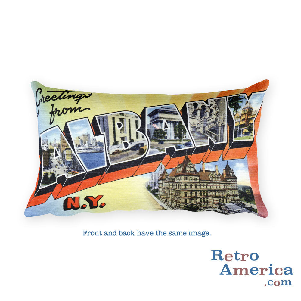 Greetings from Albany New York Throw Pillow