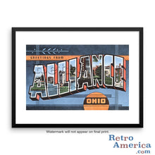 Greetings from Alliance Ohio OH Postcard Framed Wall Art