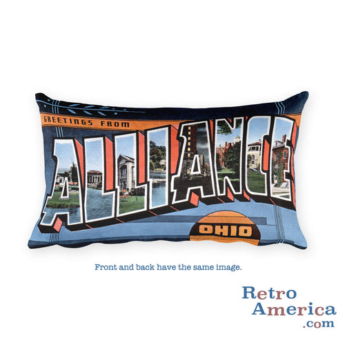 Greetings from Alliance Ohio Throw Pillow