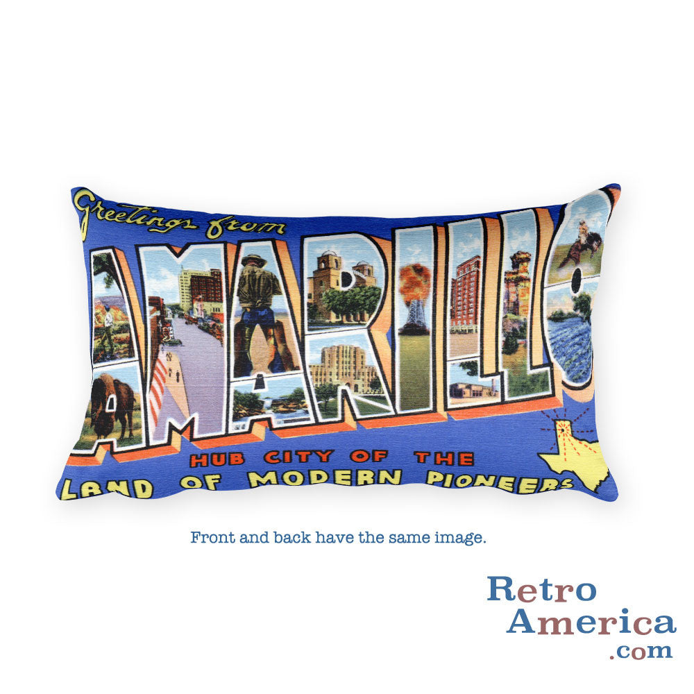 Greetings from Amarillo Texas Throw Pillow