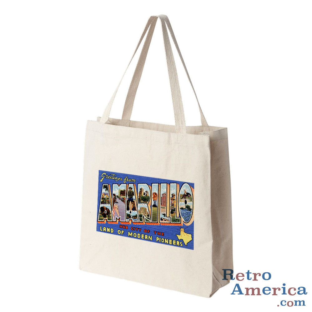 Greetings from Amarillo Texas TX Postcard Tote Bag