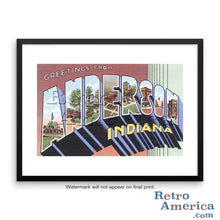 Greetings from Anderson Indiana IN Postcard Framed Wall Art