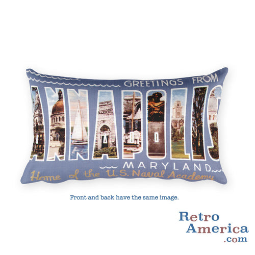 Greetings from Annapolis Maryland Throw Pillow