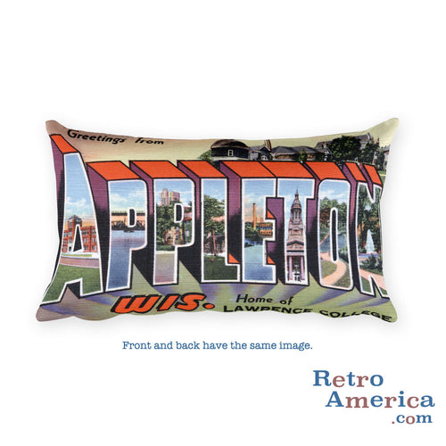 Greetings from Appleton Wisconsin Throw Pillow