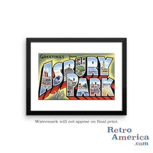 Greetings from Asbury Park New Jersey NJ 2 Postcard Framed Wall Art