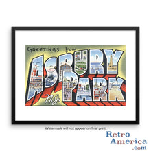 Greetings from Asbury Park New Jersey NJ 2 Postcard Framed Wall Art