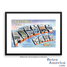 Greetings from Asbury Park New Jersey NJ 3 Postcard Framed Wall Art