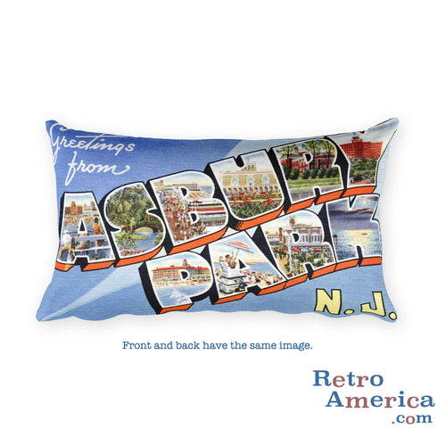 Greetings from Asbury Park New Jersey Throw Pillow 1
