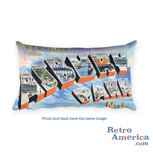 Greetings from Asbury Park New Jersey Throw Pillow 3