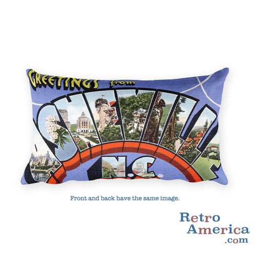 Greetings from Asheville North Carolina Throw Pillow