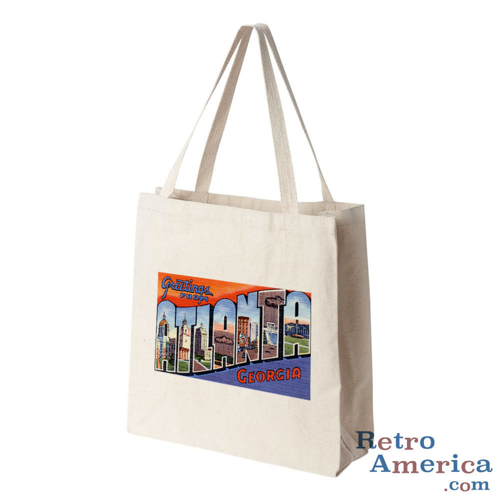 Greetings from Atlanta Georgia GA Postcard Tote Bag