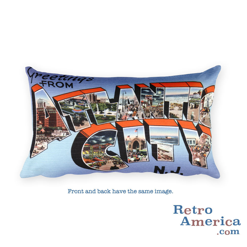 Greetings from Atlantic City New Jersey Throw Pillow 2