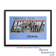 Greetings from Augusta Georgia GA 2 Postcard Framed Wall Art